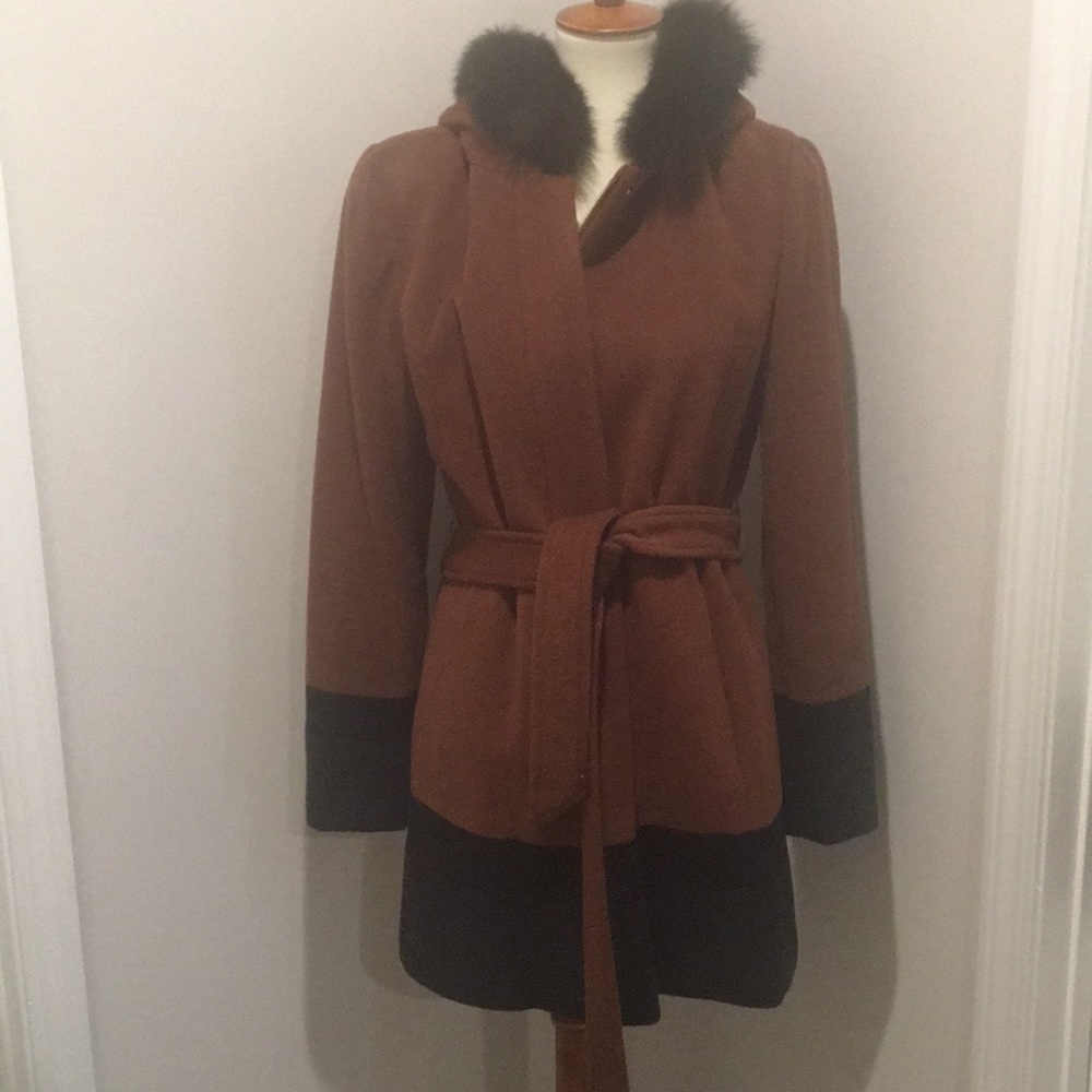 Ellen Tracy - color block coat - size 10